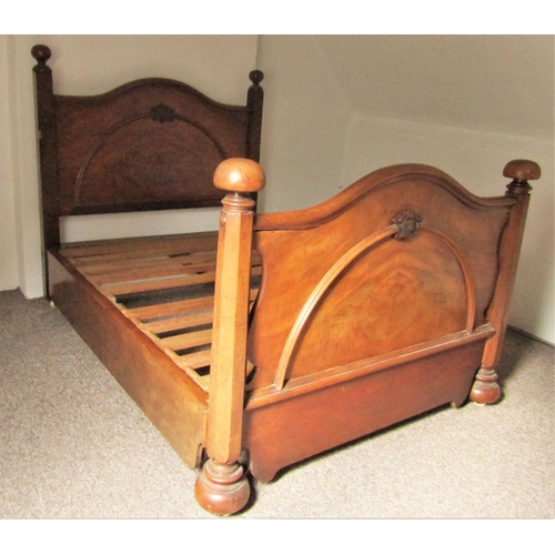 2593 - To be viewed at and collected from Nibley House GL11 6DL: A Victorian mahogany double bedstead, the ... 