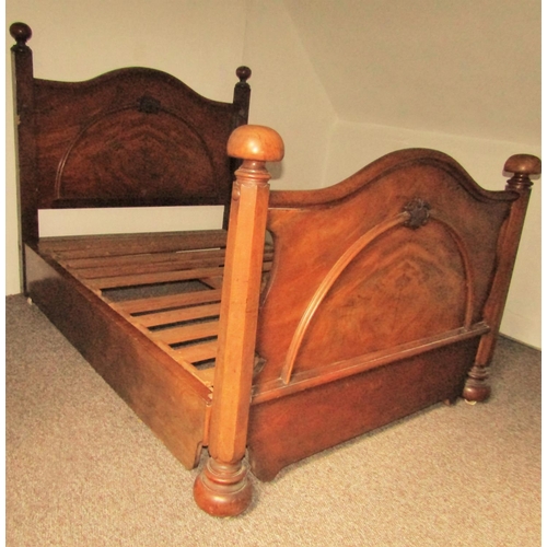 2593 - To be viewed at and collected from Nibley House GL11 6DL: A Victorian mahogany double bedstead, the ... 