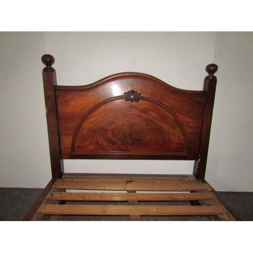 2593 - To be viewed at and collected from Nibley House GL11 6DL: A Victorian mahogany double bedstead, the ... 