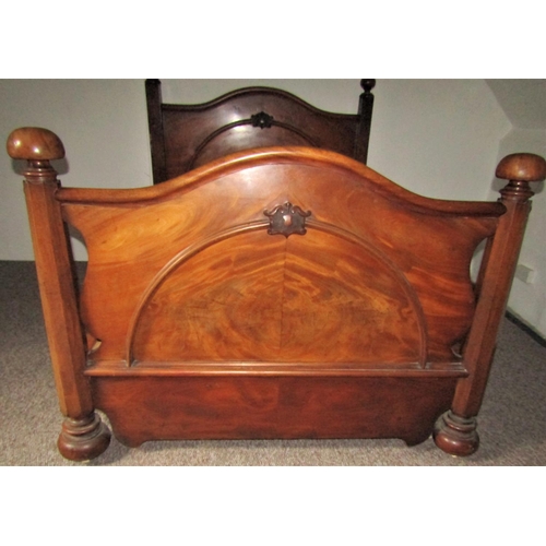 2593 - To be viewed at and collected from Nibley House GL11 6DL: A Victorian mahogany double bedstead, the ... 