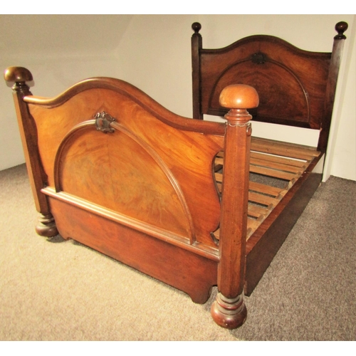 2593 - To be viewed at and collected from Nibley House GL11 6DL: A Victorian mahogany double bedstead, the ... 