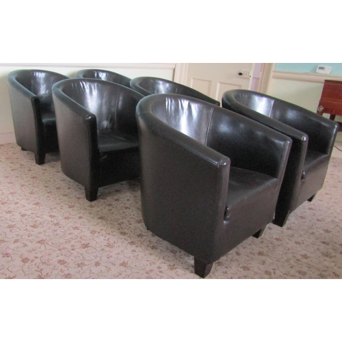 2598 - To be viewed at and collected from Nibley House GL11 6DL: Six contemporary tub chairs with horseshoe... 