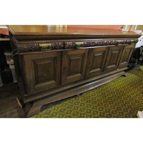 2603 - To be viewed at and collected from Nibley House GL11 6DL: A Substantial Victorian oak sideboard encl... 