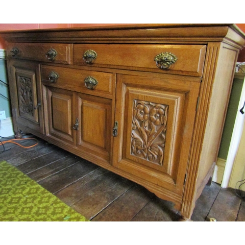 2604 - To be viewed at and collected from Nibley House GL11 6DL:Substantial 19th century oak sideboard encl... 