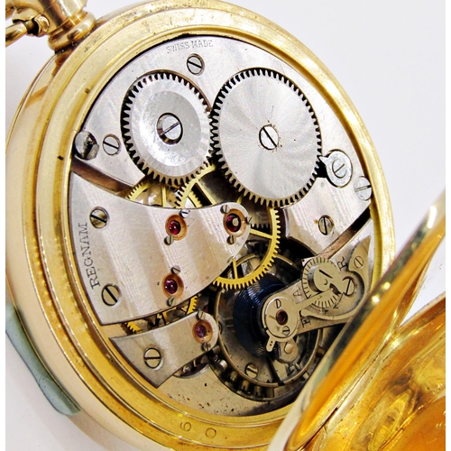 1479 - Bravington Renown gents half hunter pocket watch with 18ct gold case including dust plate, Chester 1... 