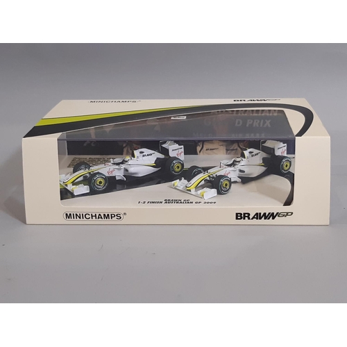 349 - 7 cased models of Formula 1 racing cars by Minichamps (Paul's Model Art), all 1:43 scale displaying ... 