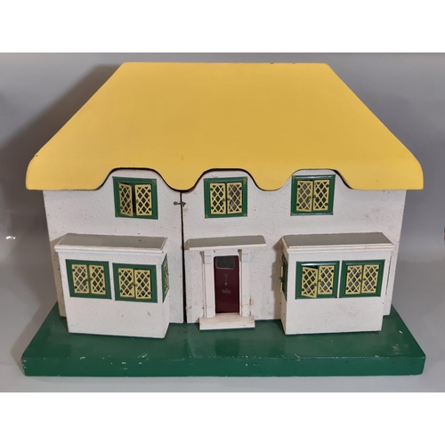 376 - 1930's dolls house probably by Triang, modelled on Y Bwthyn Bach 'The Little House', a miniature pla... 