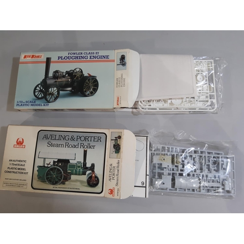 380 - 19 boxed model kits of vintage vehicles, early steam driven engines and railway modelling accessorie... 