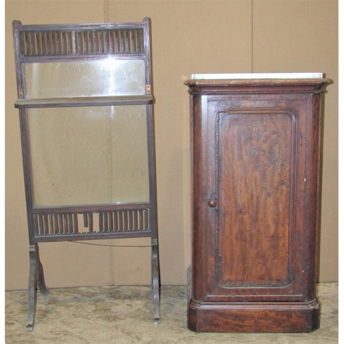 2180 - A 19th century  mahogany butlers tray of rectangular form raised on a folding turned stand, together... 