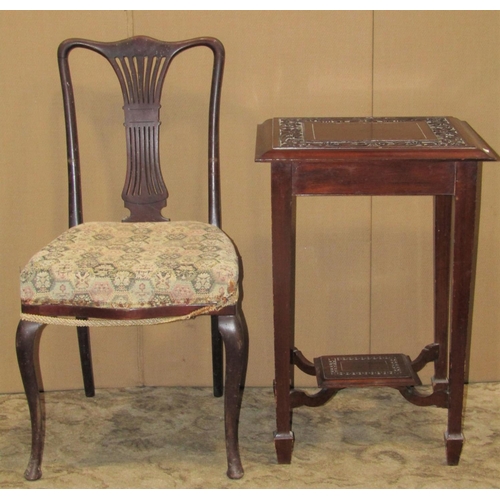 2180 - A 19th century  mahogany butlers tray of rectangular form raised on a folding turned stand, together... 