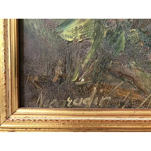 138 - Four framed works to include: Rural Landscape (20th century), oil on canvas, signed lower left, appr... 