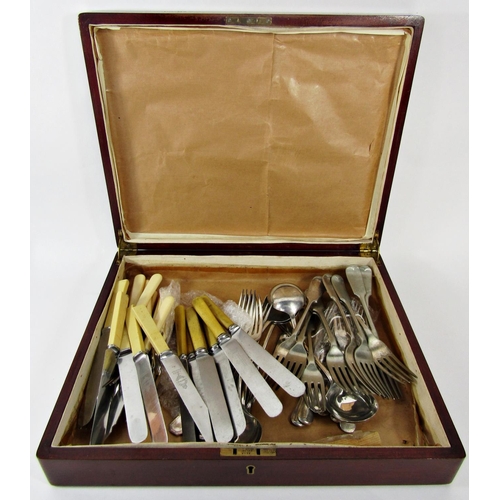 1179 - A large quantity of stainless steel and silver plated flatware in wooden canteens, boxed sets of fis... 