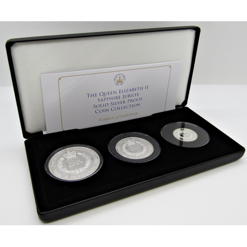 493 - The King George V & VI silver crown collection 1935 & 37, The Queen Elizabeth II Sapphire Jubilee th... 