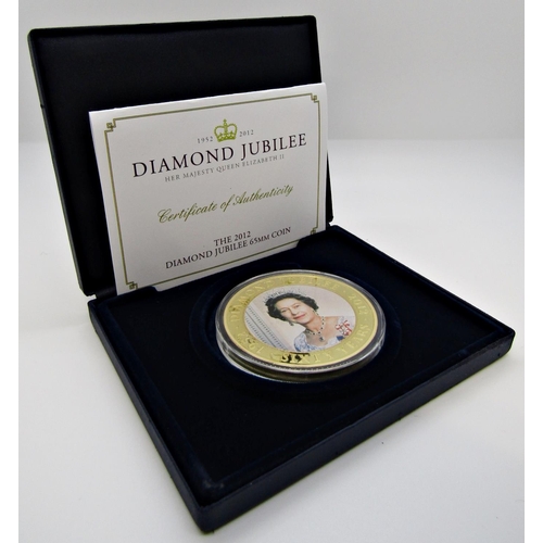 519 - Diamond Jubilee photographic 4 coin set, cased, another 4 coin set, 2012, Diamond Jubilee 65 mm coin... 