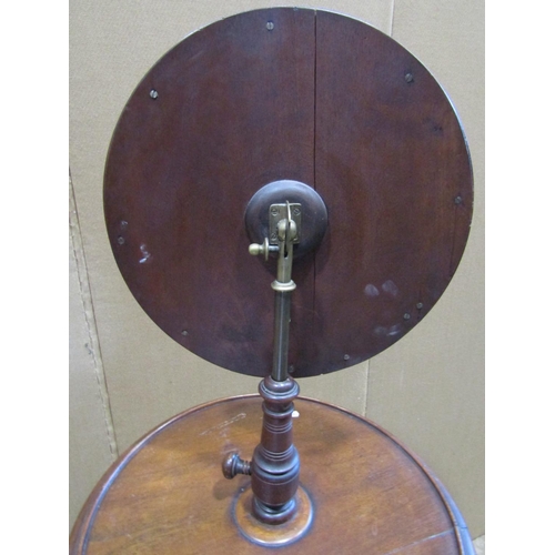 2265 - A late Victorian walnut floorstanding shaving stand, adjustable mirror, on turned pillar and chamfer... 