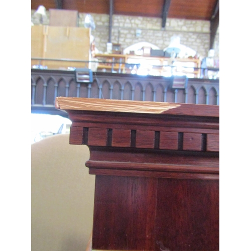 2285 - A reproduction Georgian style mahogany library bookcase with recessed open adjustable shelves over a... 