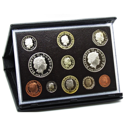 523 - United Kingdom proof coin collection issued by the Royal Mint, all cased, 2001 - 2011 in eleven pack... 