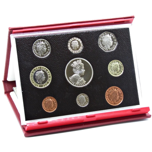 523 - United Kingdom proof coin collection issued by the Royal Mint, all cased, 2001 - 2011 in eleven pack... 