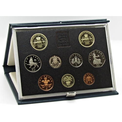 525 - United Kingdom proof coin collection issued by The Royal Mint, all cased, 1983 - 1989, 7 packs