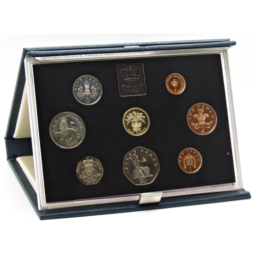 525 - United Kingdom proof coin collection issued by The Royal Mint, all cased, 1983 - 1989, 7 packs