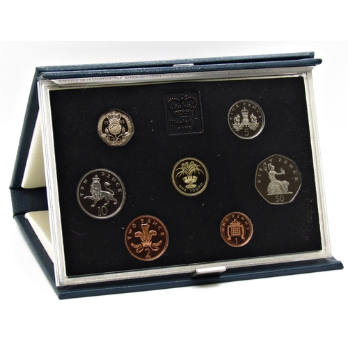 525 - United Kingdom proof coin collection issued by The Royal Mint, all cased, 1983 - 1989, 7 packs