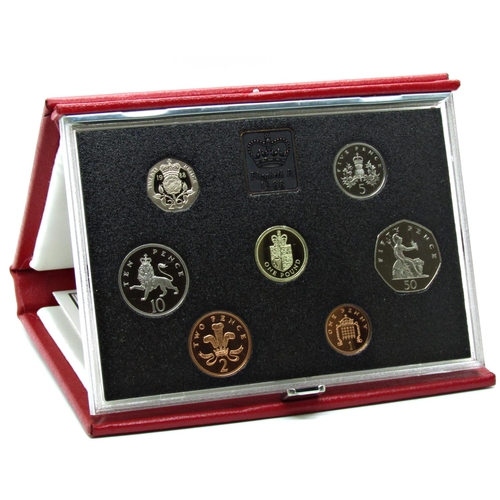 525 - United Kingdom proof coin collection issued by The Royal Mint, all cased, 1983 - 1989, 7 packs