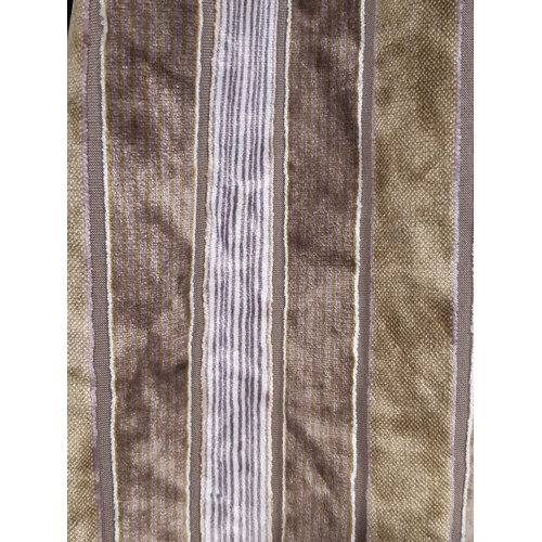 1574 - 1 pair good quality heavy curtains in velvet stripe fabric, lined and thermal lined with triple plea... 