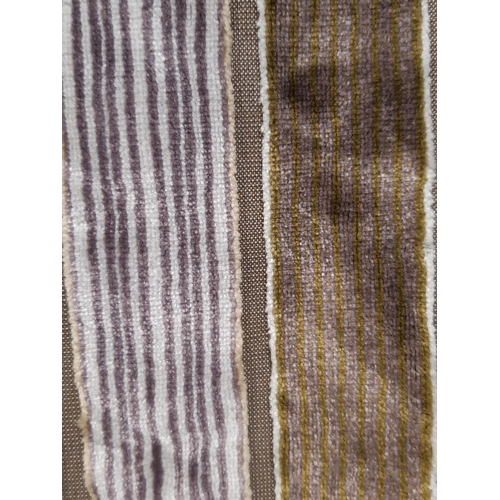 1574 - 1 pair good quality heavy curtains in velvet stripe fabric, lined and thermal lined with triple plea... 