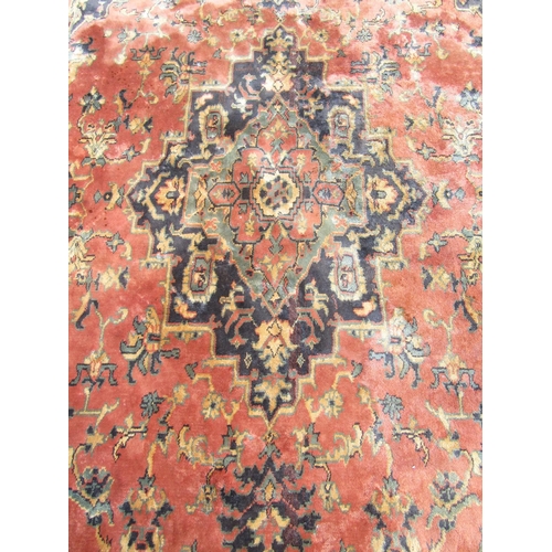 2549 - A modern Middle Eastern carpet with on overall floral pattern in pink and pale blue tones, 277cm x 1... 