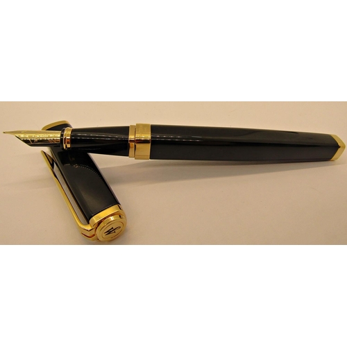 1545 - Waterman Exception black G T fountain pen S0636940, with 18k nib, box and paperwork, unused