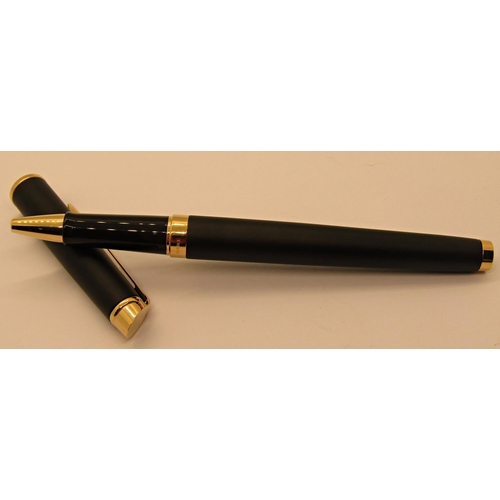 1546 - Waterman Hemisphere ballpoint pen, matt black gold trim, box and paperwork, unused