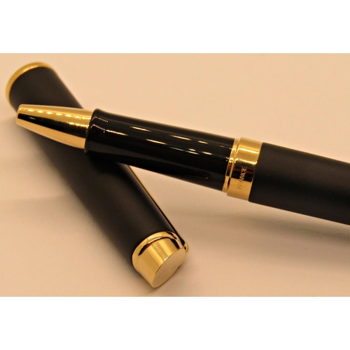 1546 - Waterman Hemisphere ballpoint pen, matt black gold trim, box and paperwork, unused