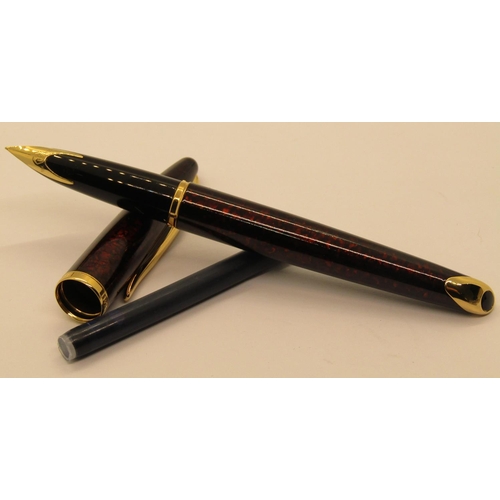 1547 - Waterman Carene fountain pen in a marine amber colourway with 18k nib, box, paperwork and cartridge,... 