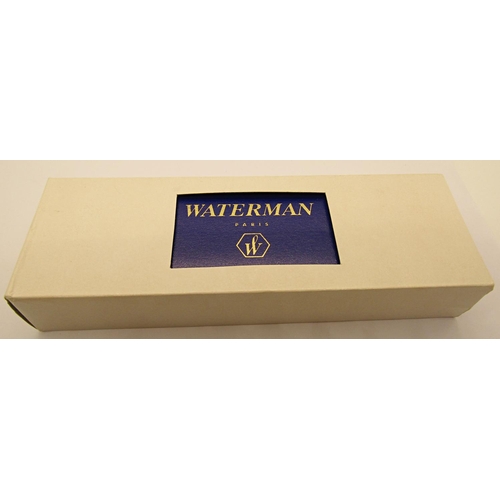 1555 - Waterman Laureat grey marble effect fountain, rollerball and ballpoint pen set boxed