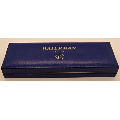 1555 - Waterman Laureat grey marble effect fountain, rollerball and ballpoint pen set boxed