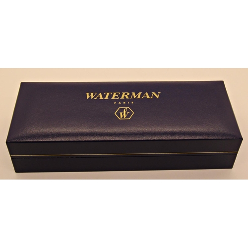 1557 - Waterman Laureat brown tortoiseshell marble fountain and ballpoint pen set, boxed