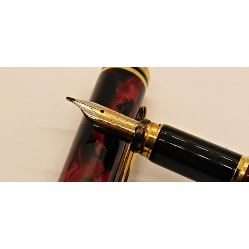 1558 - Waterman leman 200 tortoiseshell fountain and ballpoint pen set, boxed