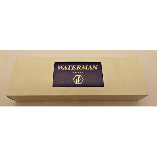 1559 - Waterman Laureat blue marble fountain, rollerball and ballpoint pen set, boxed