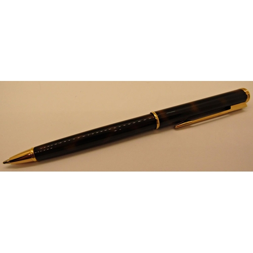 1560 - Waterman 750 tortoiseshell fountain and ballpoint pen set, boxed