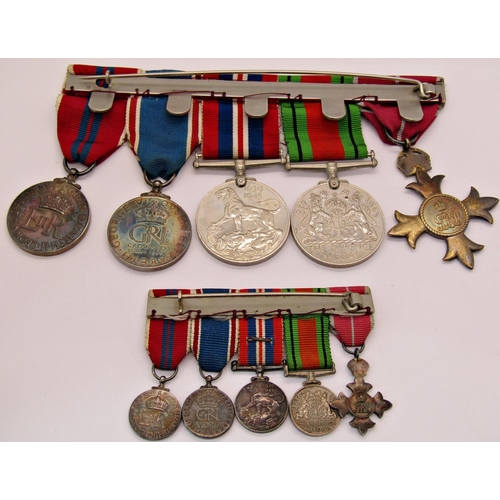 1528 - Order of the British Empire, 39-45 defence Medal and 39-45 War Medals, 1937 and 1952 Coronation meda... 