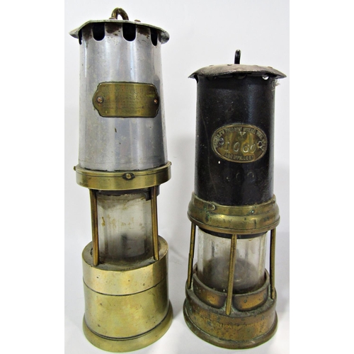 1691 - A Powell’s Tillery Steam Powered  Co Ltd miner’s lamp together with a J H Naylor Ltd of Wigan miner’... 