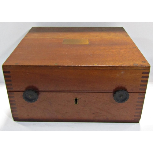 1704 - A Huson (Henry Hughes & Son) ships sextant No53742 in it’s original mahogany box and a set of naviga... 