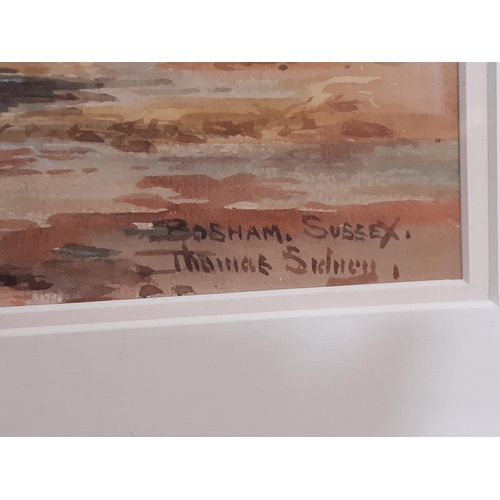 6 - Thomas Sidney (19th/20th century) - 'Bosham, Sussex', watercolour on paper, 19 x 44 cm, signed and t... 