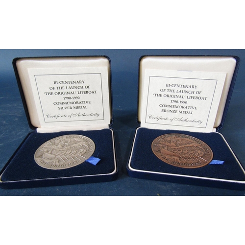 1516 - Bi Centenary of the launch of the original lifeboat, silver and bronze medals (silver limited to 250... 