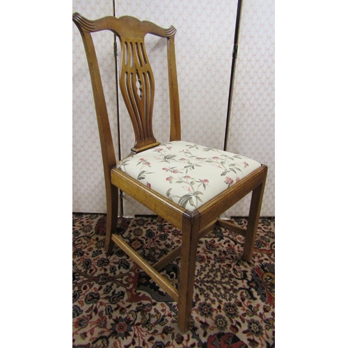 2767 - Set of eight 19th century mahogany dining chairs with yoke shaped cresting rails, carved and pierced... 