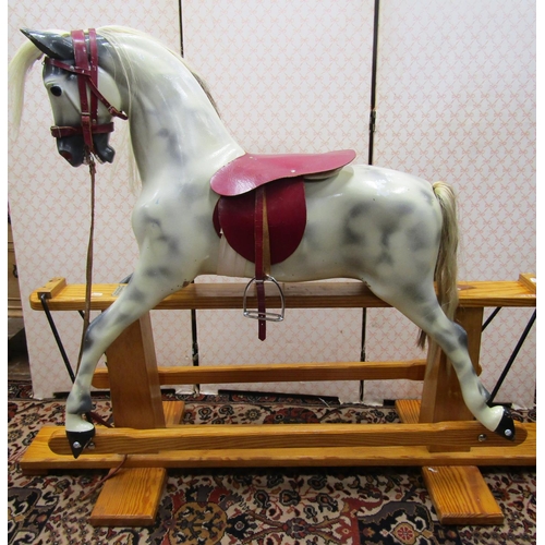 2769 - A contemporary dapple grey rocking horse by Haddon Rockers, of Wallingford, the horse with painted f... 