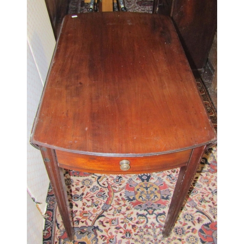 2797 - A 19th century mahogany oval Pembroke table with frieze drawer raised on square tapered supports