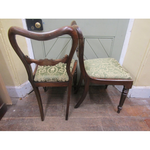 2716 - A set of six Regency rosewood dining chairs with drop in seats, carved detail on fluted forelegs