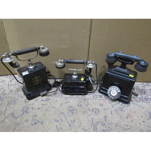 2169 - Two vintage Danish Jydsk telephones and a further vintage British crank handled telephone (3)