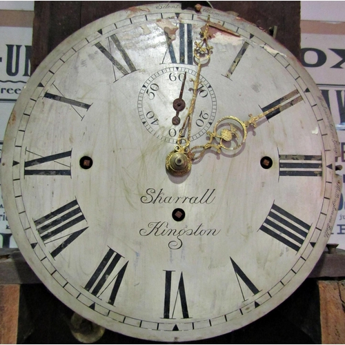 2675 - A most unusual Victorian gothic longcase clock, the case supported by four columns, the trunk with l... 